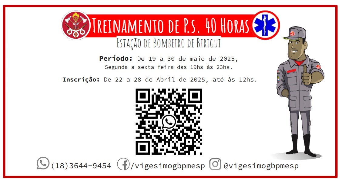 TREINAMENTO DE PRONTO SOCORRISMO     ESTAÇÃO DE BOMBEIROS DE BIRIGUI