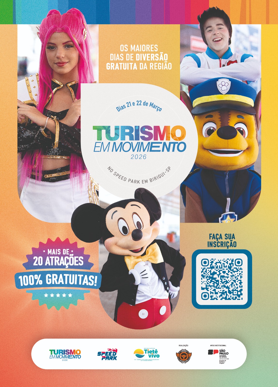Speed Park recebe o evento Turismo em Movimento nos dias 21 e 22 de março, com experiências gratuitas e destaque para quatro regiões turísticas paulistas