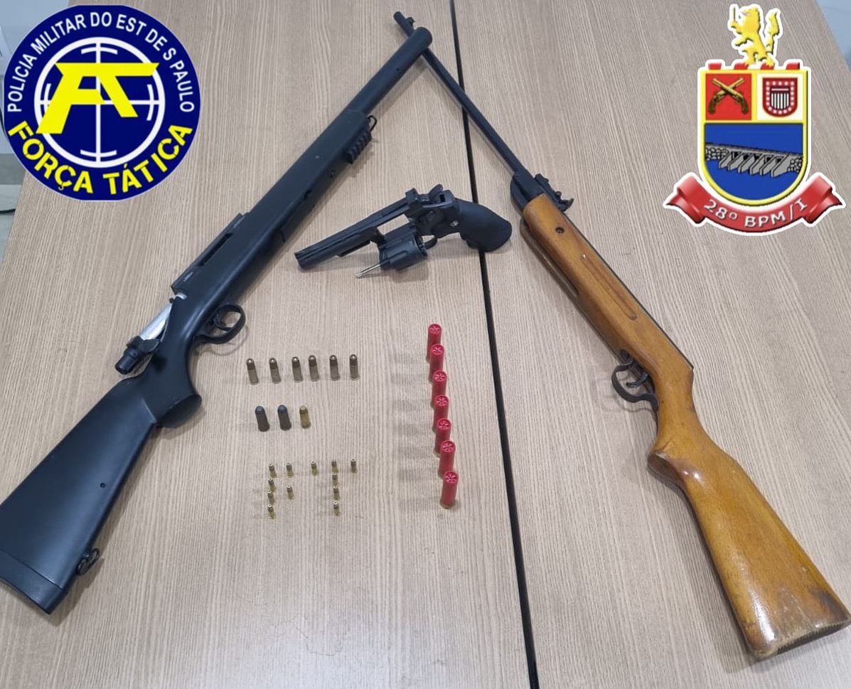 Polícia Militar apreende adolescente com arma de fogo e munições em Andradina.