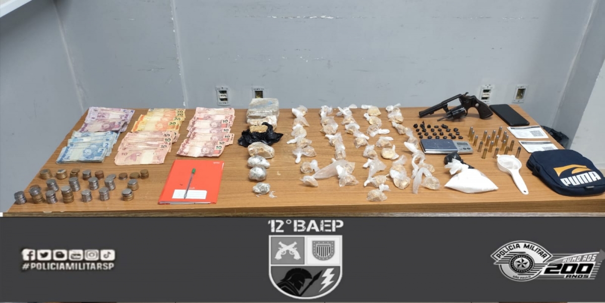 BAEP prende traficante com arma e drogas no bairro Presidente, em Araçatuba