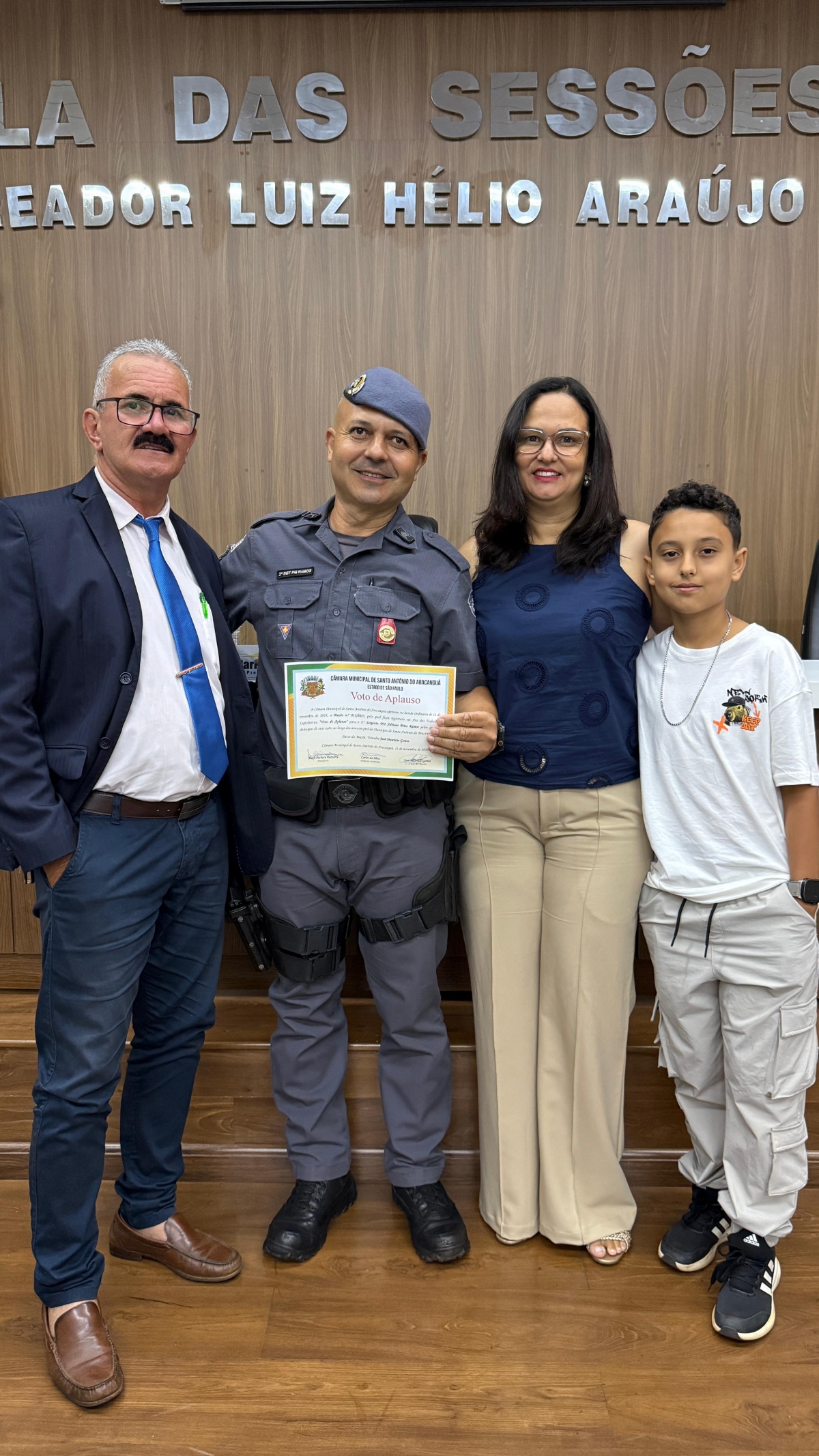 Sargento é homenageado na Câmara Municipal de Santo Antônio do Aracanguá